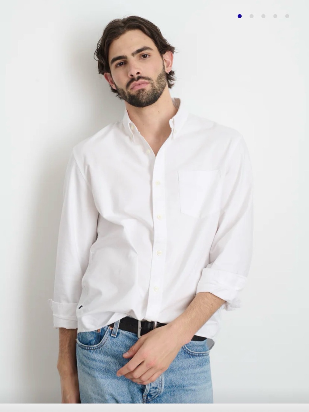 Alex Mill Wash & Go white Oxford Classic Men's Button‑Down Shirt size XL